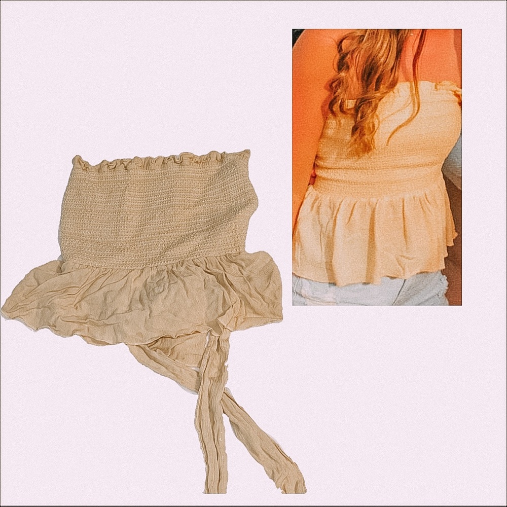 Yellow Bandeau With Peplum